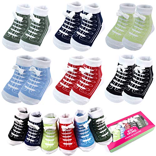 Fly love 6 Pairs Baby Cotton Sneaker Newborn Ankle Sock Toddler Crew Walkers Bootie Infant Slippers Socks 0 belly baby and beyond