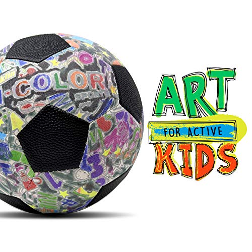 Franklin Sports iColor Kids Mini Football or Soccer Ball Custom Color Youth Junior Ball with Markers Included Design Your Own Football or Soccer Ball for Kids Toddlers 0 4 belly baby and beyond