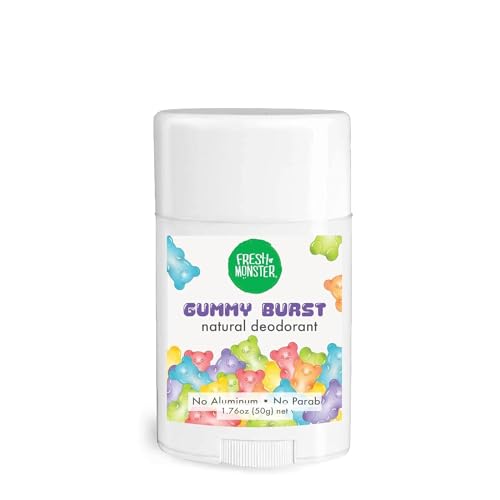 Fresh Monster Natural Deodorant for Kids Teens Aluminum Free Paraben Free Hypoallergenic Deodorant Gummy Burst 176oz 0 belly baby and beyond