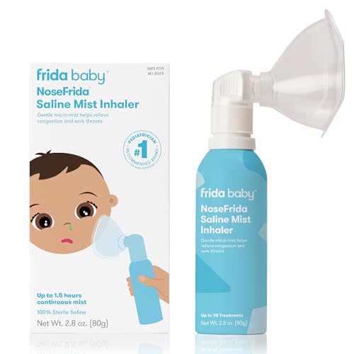 Frida Baby NoseFrida Saline Mist Nasal Inhaler Nasal Decongestant Spray for Congestion Relief Allergy Relief for Babies Kids Nasal Saline Spray Soothes Stuffy Nose Sore Throat Includes Mask 0 belly baby and beyond