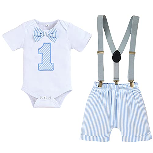 GRNSHTS Baby Boy Funny First Birthday Clothes Infant Boy Bow Tie Romper Bodysuit Cake Smash Outfits 0 belly baby and beyond