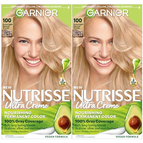 Garnier Hair Color Nutrisse Nourishing Creme 100 Extra Light Natural Blonde Chamomile Permanent Hair Dye 2 Count Packaging May Vary 0 belly baby and beyond