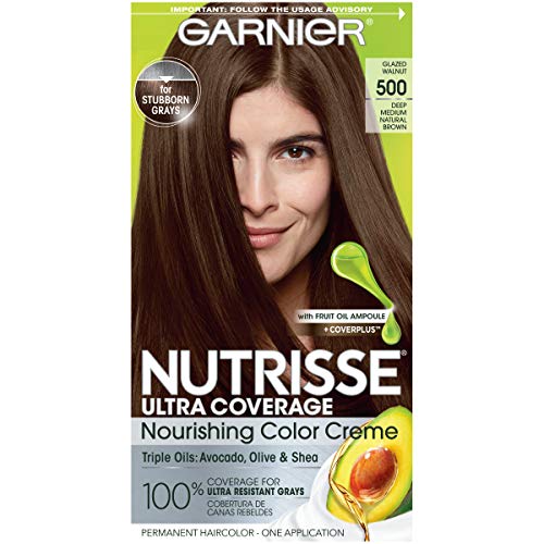 Garnier Hair Color Nutrisse Ultra Coverage Nourishing Creme 500 Deep Medium Natural Brown Glazed Walnut Permanent Hair Dye 1 Count Packaging May Vary 0 belly baby and beyond