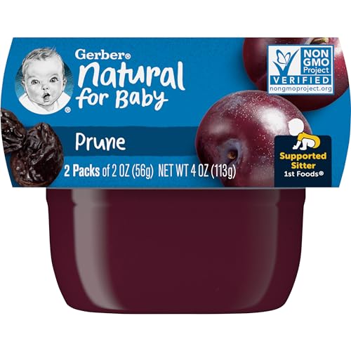Gerber 1st Foods Baby Food Prune Puree Natural Non GMO 2 Ounce Tubs 2 Pack Pack of 8 0 belly baby and beyond