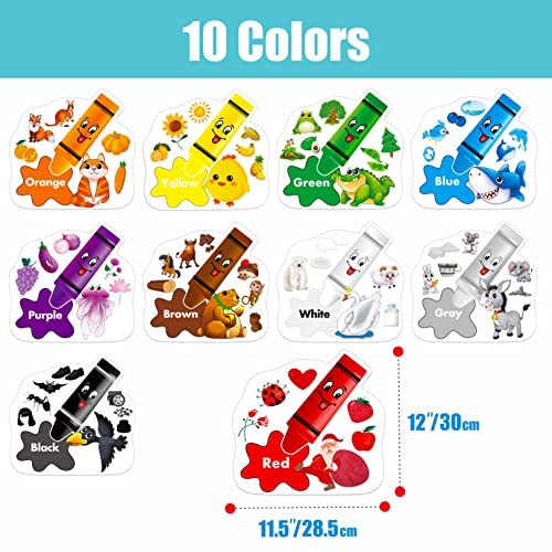 Gethelud 10 PCS Color Posters Color Cutouts Bulletin Board Set Fruit Animal Plant Word Color for Toddler Kid Learning Color Family Classroom Decoration Supplies 12 x 115 0 0 belly baby and beyond
