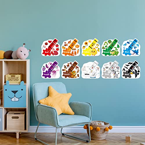 Gethelud 10 PCS Color Posters Color Cutouts Bulletin Board Set Fruit Animal Plant Word Color for Toddler Kid Learning Color Family Classroom Decoration Supplies 12 x 115 0 3 belly baby and beyond