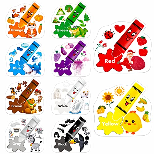 Gethelud 10 PCS Color Posters Color Cutouts Bulletin Board Set Fruit Animal Plant Word Color for Toddler Kid Learning Color Family Classroom Decoration Supplies 12 x 115 0 belly baby and beyond