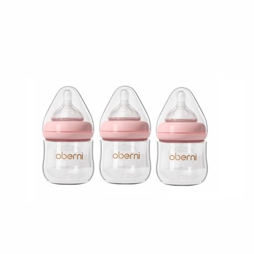 Glass Baby BottlesAnti Colic Breastfeeding Bottle with Natural Response Nipple Size SWide Neck Slow Flow Baby Bottle for BabyNewbornPreemie 0 3 0 6 MonthBPA Free Pink 4 Ounce3 Pack 0 belly baby and beyond