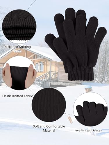 Glooarm 12 Pairs Kids Gloves Winter Toddler Gloves Full Fingers Knit Gloves Children Stretchy Warm Gloves Bulk for Boys Girls 0 1 belly baby and beyond