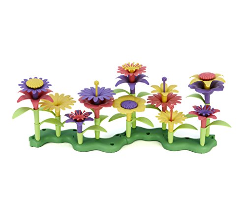 Green Toys Build a Bouquet 4C 44 Piece Pretend Play Motor Skills Building and Stacking Kids Toy Set No BPA phthatates PVC Dishwasher Safe Recycled Plastic Made in USA 0 belly baby and beyond