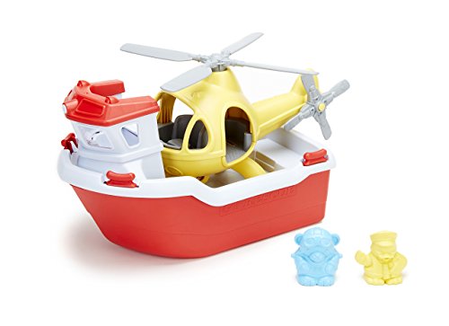 Green Toys Rescue Boat with Helicopter Red 1 EA 0 belly baby and beyond