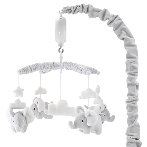 Grey Digital Musical Mobile with Elephants Clouds and Stars by The Peanut Shell 0 belly baby and beyond