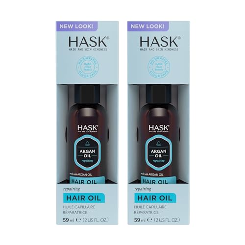 HASK ARGAN Repairing Hair Oil for shine and frizz control for all hair types color safe gluten free sulfate free paraben free 2 Hair Oils 0 belly baby and beyond