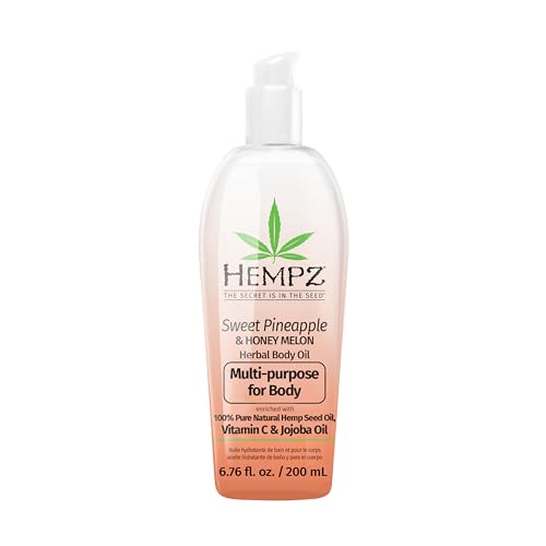 HEMPZ Sweet Pineapple Honey Melon Herbal Hydrating Multi Purpose Body Oil for Body Moisturizing Bath Shower or Shaving Oil for Dry or Sensitive Skin for Women Men 676 Oz 0 belly baby and beyond