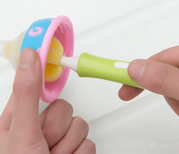 HLLMX 1PCS Baby Bottle Brush The Baby Nipple Brush Cleaning Brush to Replace The Head Sponge Bottle Brush for Washing Green GJ120 GJ120 0 1 belly baby and beyond