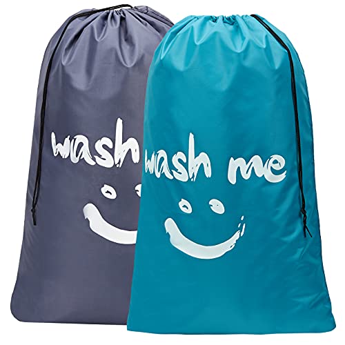 HOMEST 2 Pack XL Wash Me Travel Laundry Bag Dirty Clothes Organizer Large Enough to Hold 4 Loads of Laundry Easy Fit a Laundry Hamper or Basket 0 belly baby and beyond