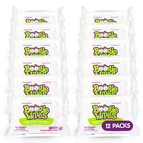 Hand Face and Nose Wet Wipes for Kids and Baby Boogie Wipes Alcohol Free Unscented Wipes Away Dirt and Germs Soft Natural Saline Tissue with Aloe Chamomile and Vitamin E 30 Count Pack of 12 0 belly baby and beyond