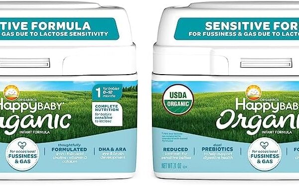 Happy Baby Organics Infant Formula Milk Based Powder packaging may vary Stage 1 Sensitive 21 Ounce Pack of 2 0 belly baby and beyond