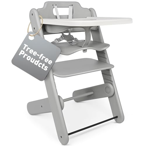 High Chair HIYAKOI Convertible Baby HighChair Set with Removable Tray Harness and Cushion Adjustable Highchair for BabiesToddlers6 Months up to 250 Lbs 0 belly baby and beyond