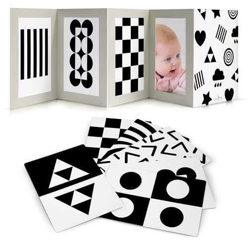 High Contrast Tummy Time Toy For Baby With Large Black and White Cards Stimulating Sensory Development Boards Mirror For Babies Infants 0 3 Months Twelve Montessori Patterns That Newborns Love 0 belly baby and beyond