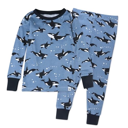 HonestBaby 2 Piece Pajamas Sleepwear PJs 100 Organic Cotton for Infant Baby and Toddler Boys Unisex Whales 0 belly baby and beyond