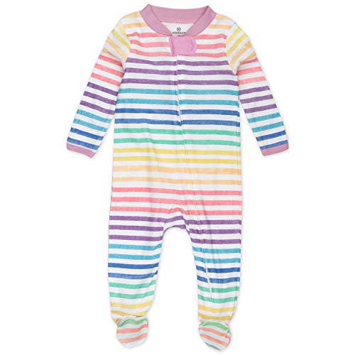 HonestBaby Baby Girls Sleep and Play Footed Pajamas One Piece Sleeper Jumpsuit Zip Front Cotton Pjs 0 belly baby and beyond