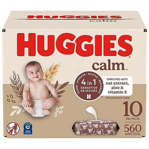 Huggies Calm Baby Wipes Unscented Hypoallergenic 10 Push Button Packs 560 Wipes Total 0 belly baby and beyond
