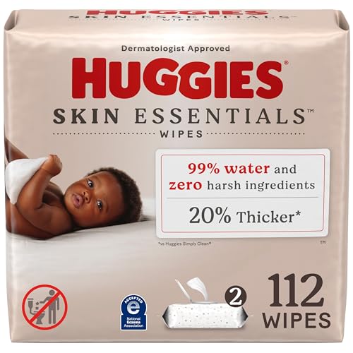 Huggies Skin Essentials Baby Wipes Hypoallergenic 99 Water 2 Flip Top Packs 112 Wipes Total 0 belly baby and beyond