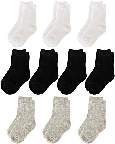 JAMEGIO 10 Pairs Boys Athletic Socks Toddler Boys Girls Breathable Soft Cotton Socks 0 belly baby and beyond