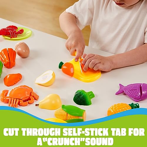 JOYIN Color Sorting Play Food Set Learning Toys for Boys Girls Cutting Food Toy Kitchen Accessories for Kids Toddler Sorting Fine Motor Skills Toy DaycarePreschool Educational Toys 0 2 belly baby and beyond