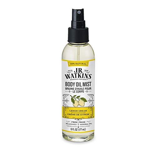 JR Watkins Natural Hydrating Body Oil Mist Lemon Cream Moisturizing Body Oil Spray for Glowing Skin USA Made and Cruelty Free 6 fl oz Single 0 belly baby and beyond