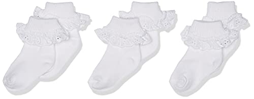 Jefferies Socks Baby Girls Newborn Eyelet Lace Socks 3 Pair Pack 0 belly baby and beyond