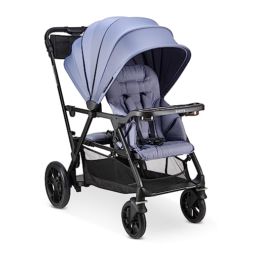 Joovy Caboose RS Sit Stand Double Stroller for Children Up to 55 lb with All Terrain Wheels UPF50 Sun Canopy Magnetic 5 Point Safety Harnesses Slate 0 belly baby and beyond