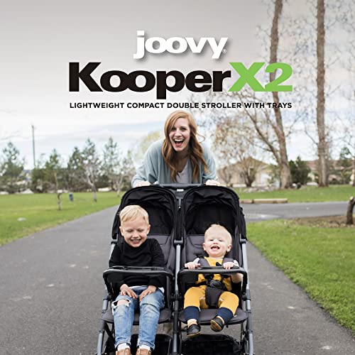 Joovy Kooper X2 Double Stroller Lightweight Travel Stroller Compact Fold with Tray Black 0 0 belly baby and beyond