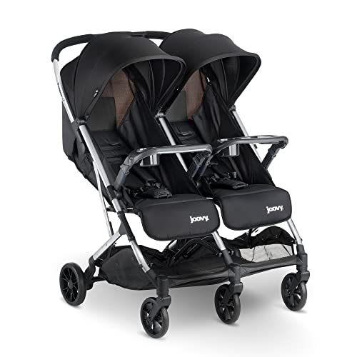 Joovy Kooper X2 Double Stroller Lightweight Travel Stroller Compact Fold with Tray Black 0 belly baby and beyond