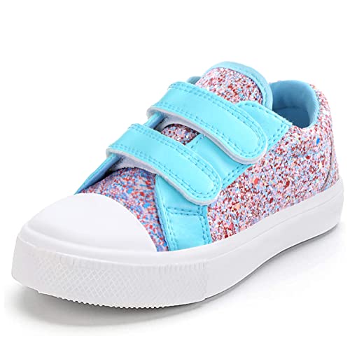K KomForme Toddler Sneakers for Boys and Girls Dual Hook and Loops Sneakers Baby Canvas Shoes 0 belly baby and beyond