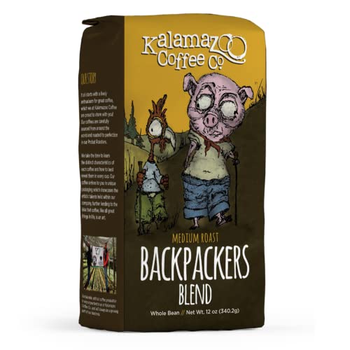 KALAMAZOO COFFEE COMPANY Backpackers Blend Whole Bean Coffee Medium Roast 12oz Bag 1 Pack 0 belly baby and beyond