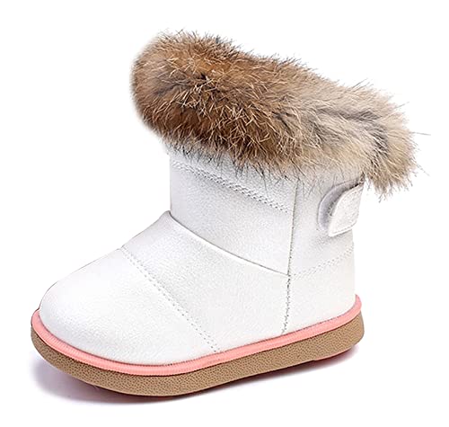 KVbabby Girls Snow Boots Toddler Boots Kids Warm Winter Boots Fur Lined Waterproof Boots PU Leather Non Slip 0 belly baby and beyond