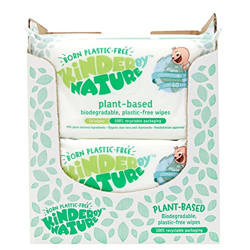 Kinder by Nature Plant Based Baby Wipes 100 Biodegradable Compostable 672 Count 12 Packs of 56 99 Plant Based Ingredients Plastic Free Wipes 0 belly baby and beyond