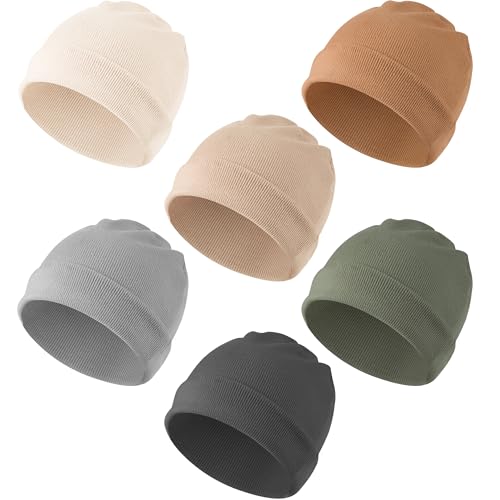 Konssy 6 Pack Baby Beanie Hats for Unisex Toddler Beanies Baby Girl Boy Hat Warm Cap for Baby Infant Toddler 0 belly baby and beyond