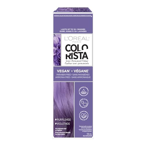 LOreal Paris Colorista Semi Permanent Hair Color for Bleached or Blonde Hair Color Depositing Hair Mask Formula Purple 0 belly baby and beyond
