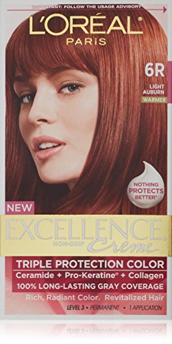 LOreal Paris Excellence Creme Triple Protection Hair Color Light Auburn Warmer 6R 1 ea Pack of 2 0 belly baby and beyond