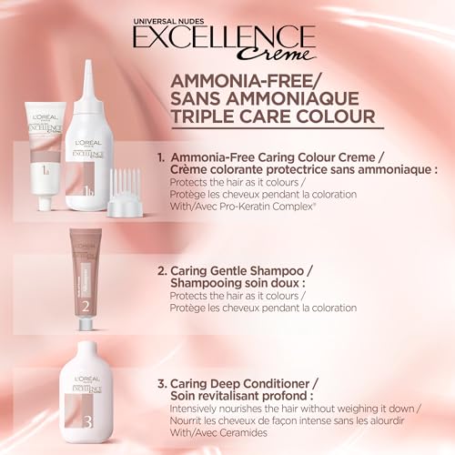 LOreal Paris Excellence Universal Nudes Permanent Hair Color Ammonia Free Hair Dye for Gray Hair Coverage 8N Natural Blonde 1 Hair Dye Kit 0 2 belly baby and beyond