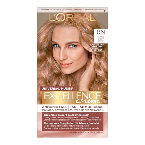 LOreal Paris Excellence Universal Nudes Permanent Hair Color Ammonia Free Hair Dye for Gray Hair Coverage 8N Natural Blonde 1 Hair Dye Kit 0 belly baby and beyond