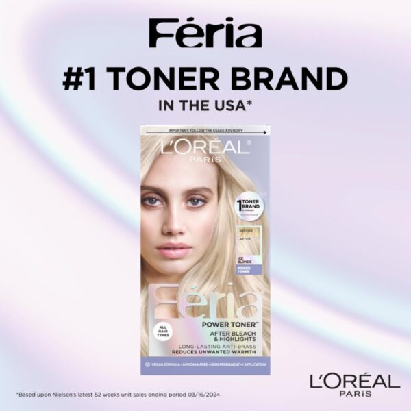LOreal Paris Feria Long Lasting Anti Brass Power Hair Toner Ammonia Free Demi Permanent Hair Color Ice Blonde Hair Toner 1 Application 0 0 belly baby and beyond