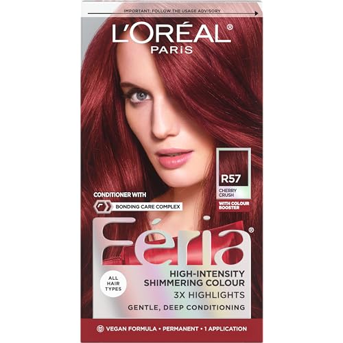 LOreal Paris Feria Multi Faceted Shimmering Permanent Hair Color R57 Cherry Crush Intense Medium Auburn Pack of 1 Hair Dye 0 belly baby and beyond