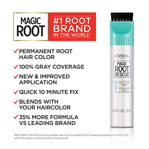 LOreal Paris Magic Root Rescue 10 Minute Root Hair Coloring Kit Permanent Color with Quick Precision Applicator 100 percent Gray Coverage 4 Dark Brown 1 kit Packaging May Vary 0 0 belly baby and beyond