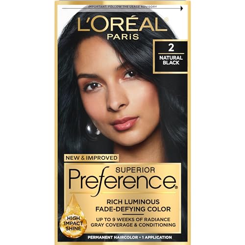 LOreal Paris Superior Preference Luminous Fade Defying Permanent Hair Color Hair Dye For Up to 9 Weeks of Radiance Natural Black 2 1 Hair Dye Kit 0 belly baby and beyond