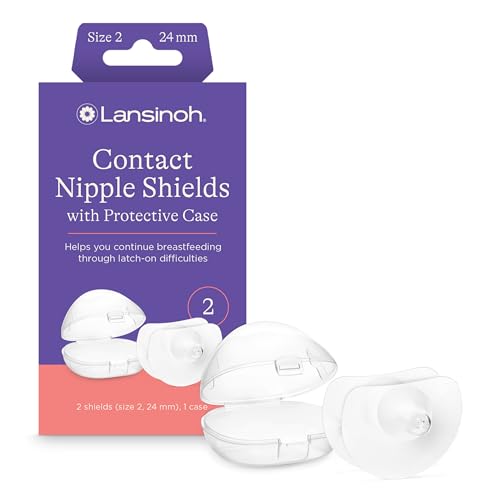 Lansinoh Contact Nipple Shields for Breastfeeding 2 Nipple Shields 24mm and Case 0 belly baby and beyond