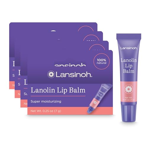 Lansinoh Lanolin Lip Balm Moisturizing Lip Care 4 Pack 025 Ounces Each 0 belly baby and beyond